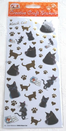 Cat craft stickers black - cat,
