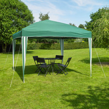 Kingfisher Pop Up Gazebo Party Event Tent 3 X 3m Green & White Steel Frame UK