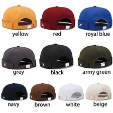 Adjustable Washed Style Brimless Docker Cap Cotton Brimless Hat Melon Beanie Cap