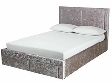 Kourtney End Open Ottoman Small Double Bed Silver Practical Storage Solution