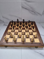 Vintage Chess Board Set Wooden