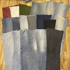 Denim Jean Off Cuts Scraps Patches Crafts Crafting 20 Leg Pieces _