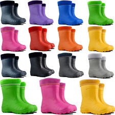 Kids Boys Girls Wellies Wellington Boots Rain EUR 22-35, UK 5-2.5 Lightweight
