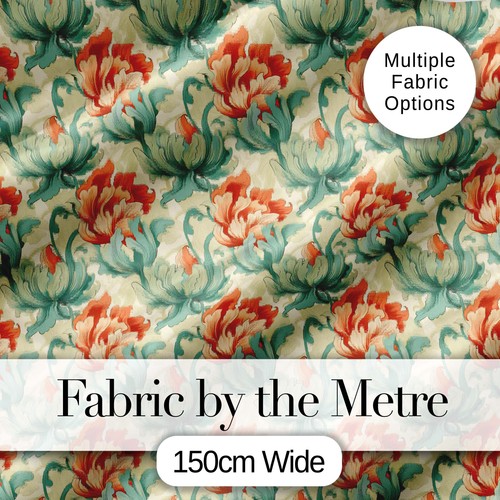 Vintage cream coral floral - cream,