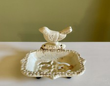 Cast Iron Shabby Chic Songbird Bathtub Bathroom Soap Dish - Yellow