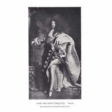 FRANCE King Louis the Great - Antique Print 1913