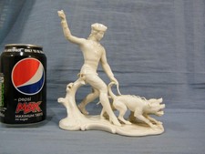 GERMAN NYMPHENBURG PORCELAIN HUNTSMAN Piquer Dogs Jagd Series FIGURE c1920