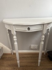Rustic Style Painted Half Moon Table - Hall Console Demi Lune - Shabby Chic