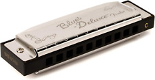 Fender Blues Deluxe Harmonica, Key of C, 10 Holes, Nickel Chrome, Includes Case