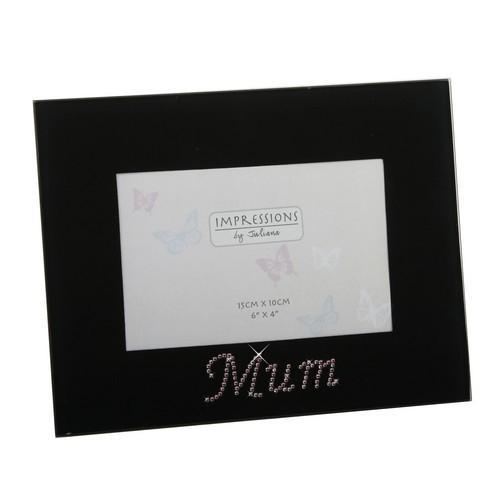 Mum black diamante picture - mum,