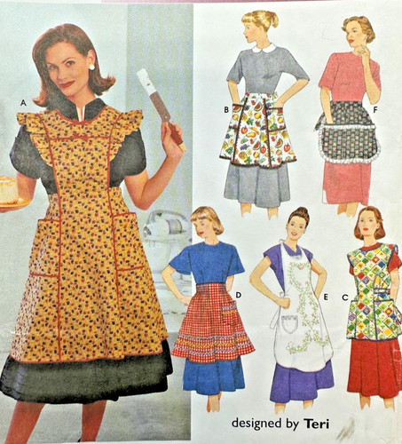 Retro 1940s apron pattern - 1940s,