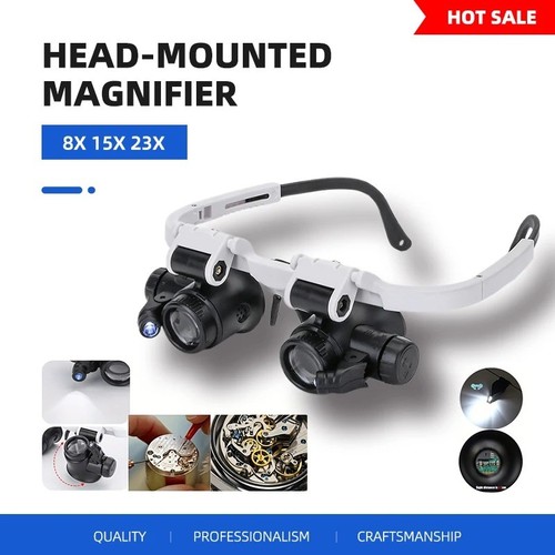 Head magnifier glasses - head, led
