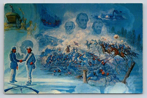 Civil war mural postcard james - postcard,