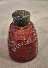 Victorian Cranberry Glass Salt