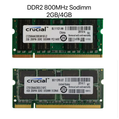 Crucial ddr2 2gb - 2gb, 8gb