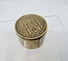 Vintage Pocket Brass Sovereign Holder Real Coin India-Princely States HYDERABAD