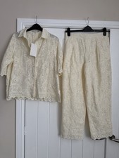 Zara cream coord set, top and