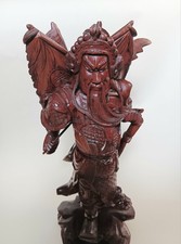 Chinese Hand-Carved Wooden Statue Of Guan Gong