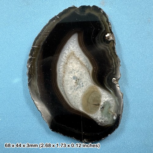 Black agate slice 5 inch - black,