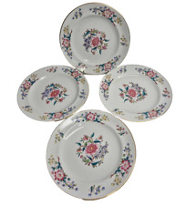 Royal Worcester Small Dinner plates Set of 4 Floral Antique 1850's Gold Rim (b)