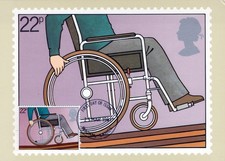 1981 Wheel Chair Postcard - International year of disabled people