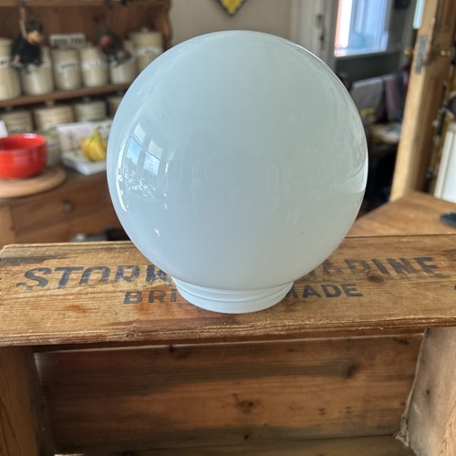 Vintage white glass round - vintage,