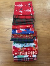 350g Mix Christmas Fabric Off Cuts & Fat Quarters for Crafts