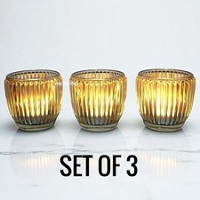 Ribbed Glass Tea Light Candle