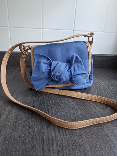 Denim look bag bow - denim,