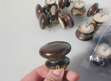 Retro Wooden Cupboard Knob Drawer Handle Pull Old Turned Wood Dresser -£3each
