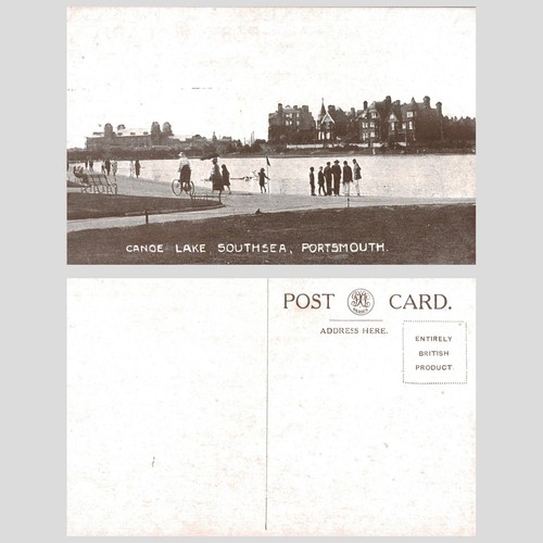 Vintage postcard canoe - postcard,