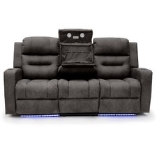 SOFAINSTORE Claremont Brown Electric Recliner Sofa – 3 Seater | LED & Console