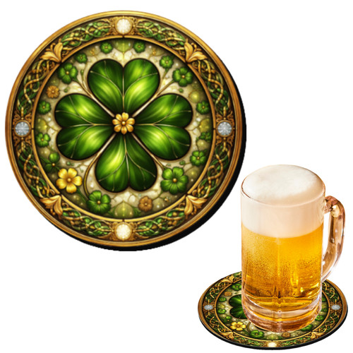 Coasters lucky clover stained - coasters,