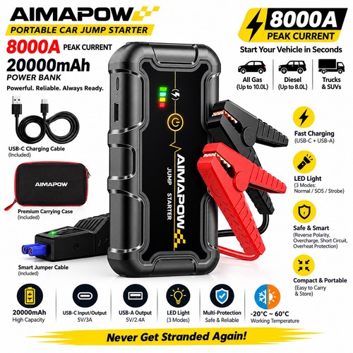 Heavy duty car jump starter - heavy,