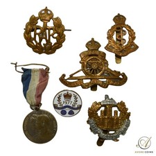A Nice Group of 6x Badges & Medals (some WW2 memorabilia) - from England