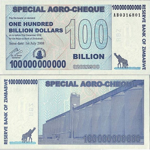 Zimbabwe 100 billion dollars - zimbabwe,