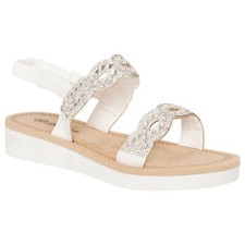 Womens Flat Diamante Wedge