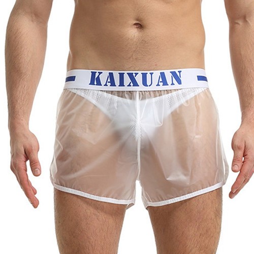 Transparent pvc beach trunks - transparent,