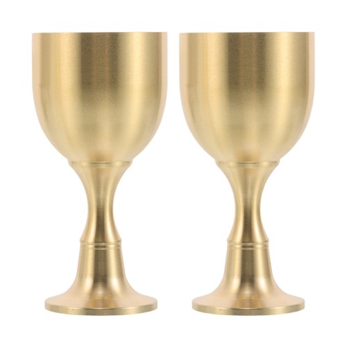 Pcs antique brass goblet - 2,