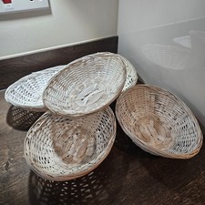 Set Of 5 Oval Baskets Length 22 cm New Condition Been Sprayed Shabby Chic Colour