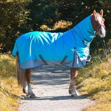 Outdoor Turnout Aqua/Grey 600D 5'3-6'9 Horse Rugs Winter Lite 100G 100gsm Coated