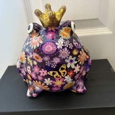 Pomme Pidou Freddy Frog Money Box Piggy Bank Purple Frog With Gold Crown 
