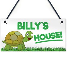 Personalised Pet Turtle Tortoise House Hanging Sign Home Plaque Garden Gift Sea