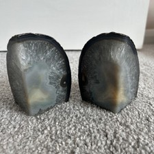 Set Of Two Agate Rock Bookends