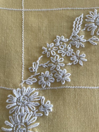 Vintage irish tablecloth lemon - vintage,