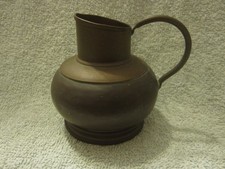 Copper jug, handmade. Old. unreadable mark on bottom.  Small dents. 80mm high.