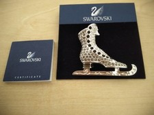 NEW – Genuine Swarovski Crystal Christmas Holiday Ice Skate Brooch