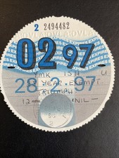 Old Rare Tax Disc Twenty Five Year Exemption Triumph February 1997