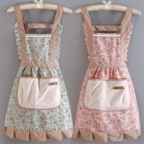 Frilly floral apron new - apron,