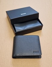 Hugo Boss Men’s Traveller Black Genuine Leather Wallet & Card Holder Gift Set